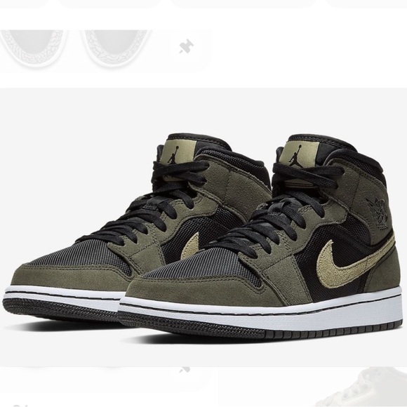💚Jordan 1 Mid Military Olive (Women's)